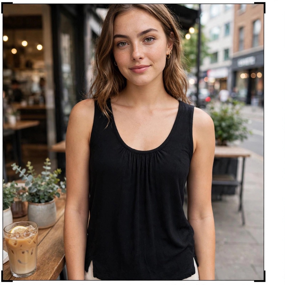 Armani Exchange Black Tank Top Cross Back Sleeveless XXS/TTP